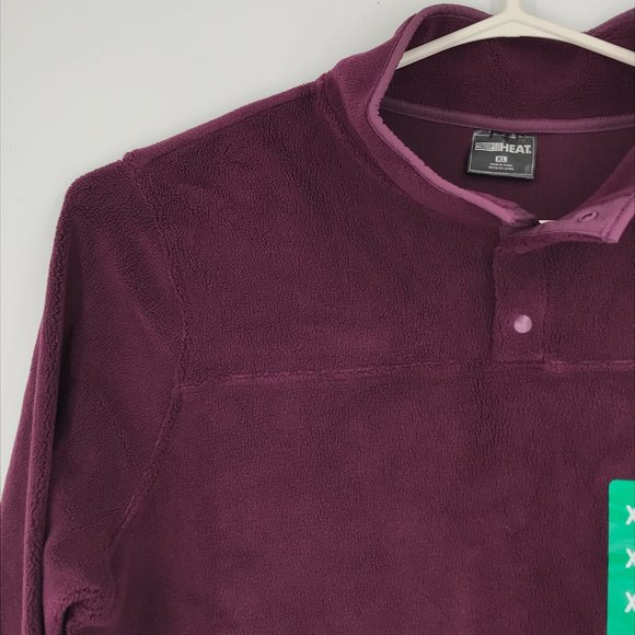 32 Degrees Heat Sweater Womens XL Purple 1/4 Snap Arctic Fleece Sweatshirt - Picture 13 of 15